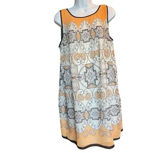 Max Studio Specialty Products Pleated Shift Dress Mini Party Summer Peach Size M